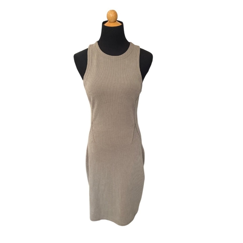 lululemon athletica Softstream Slim Fit Ribbed Midi Dress— Size 6 Color: Nomad - Picture 9 of 9
